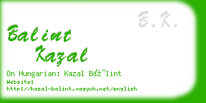 balint kazal business card